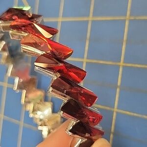 Red Stone Silver Plastic Wearable Bracelet New